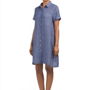 Summer blue Linen Tahari shirt dress